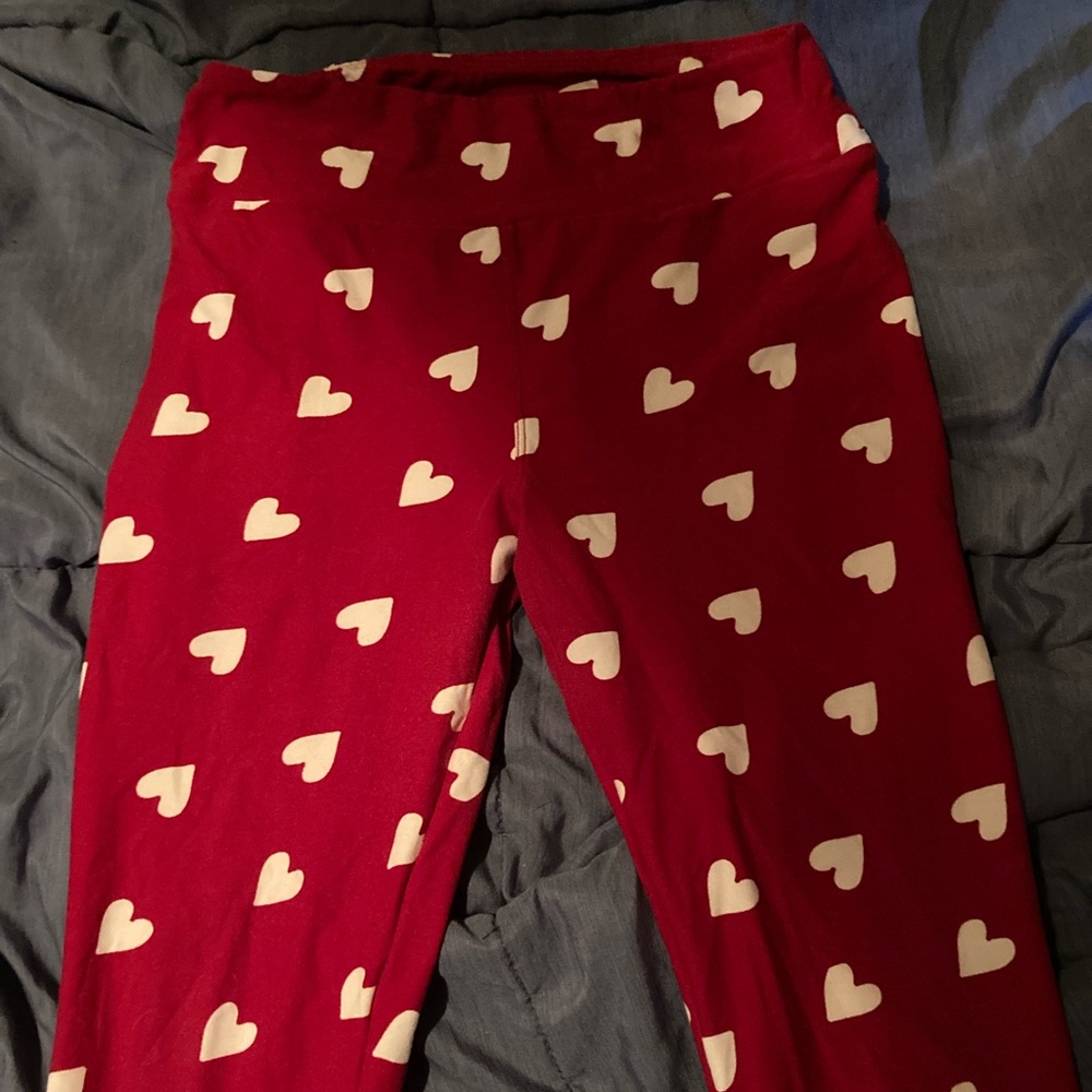 Red with hearts leggings